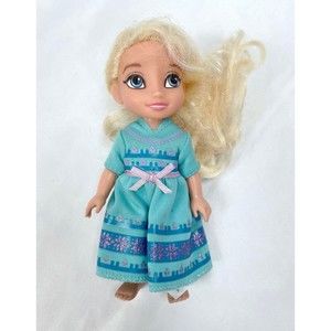 Disney Frozen Elsa Petite Toddler Doll 6” Jakks Blue Dress
